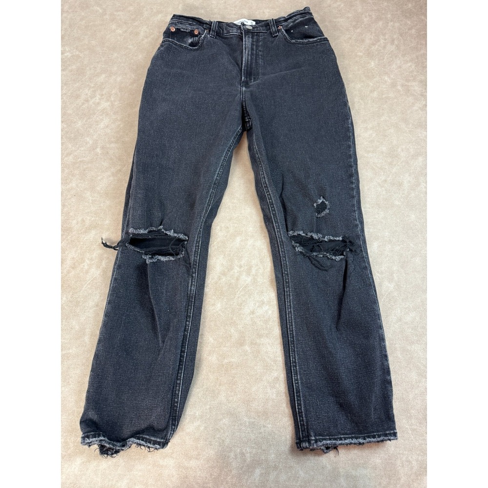 Abercrombie & Fitch Womens Ankle Straight Ultra High Rise Dark Washed Jeans 27/4